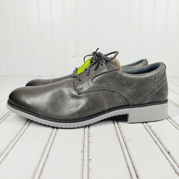 New Rockport TMDS Plain Toe Grey Leather Lace Up Oxfords C788 main image 10